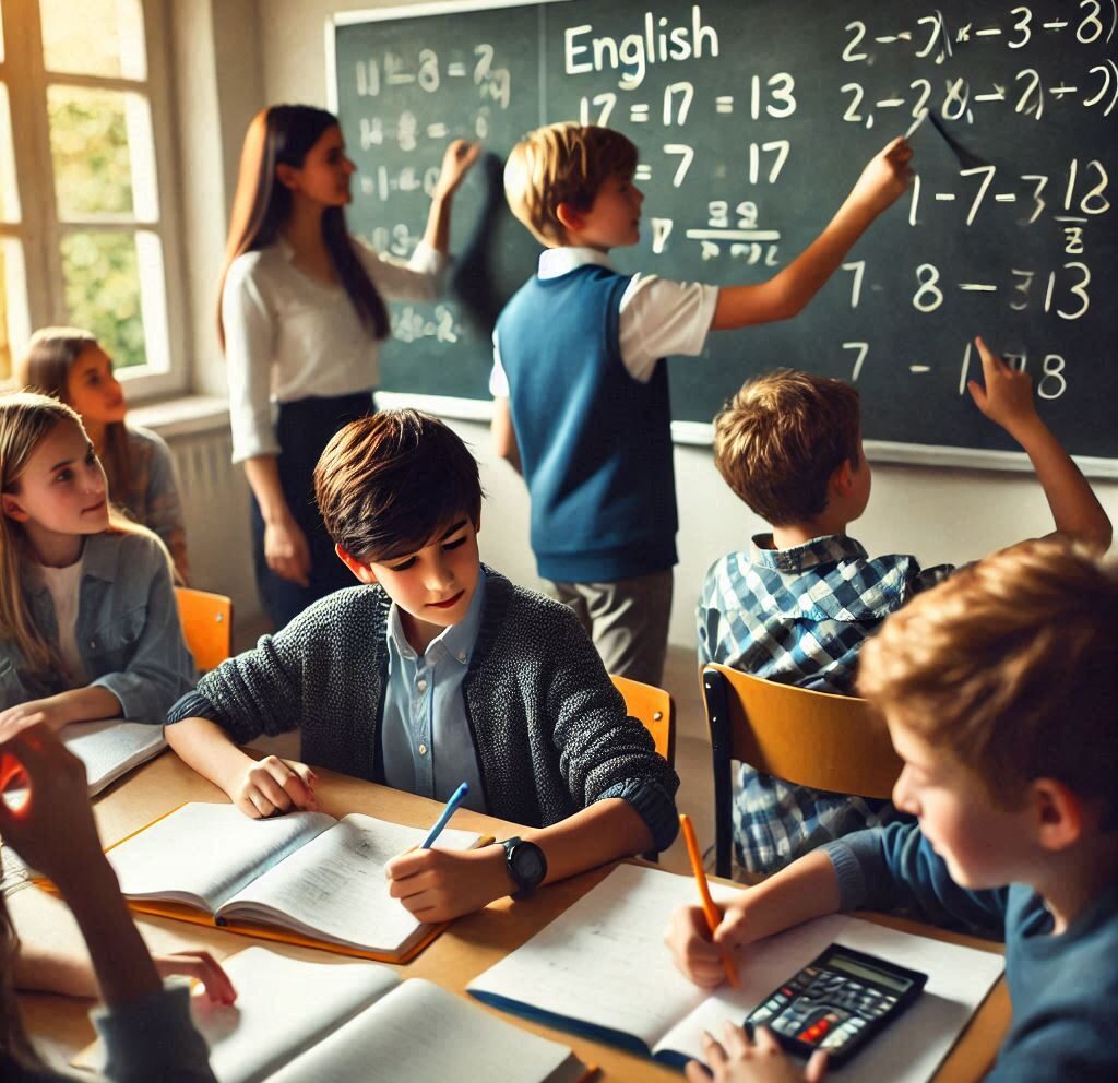 students learning in a classroom