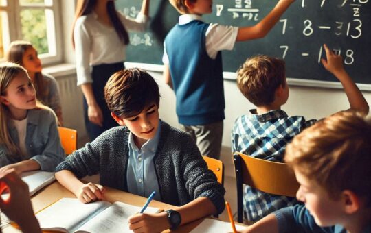 students learning in a classroom